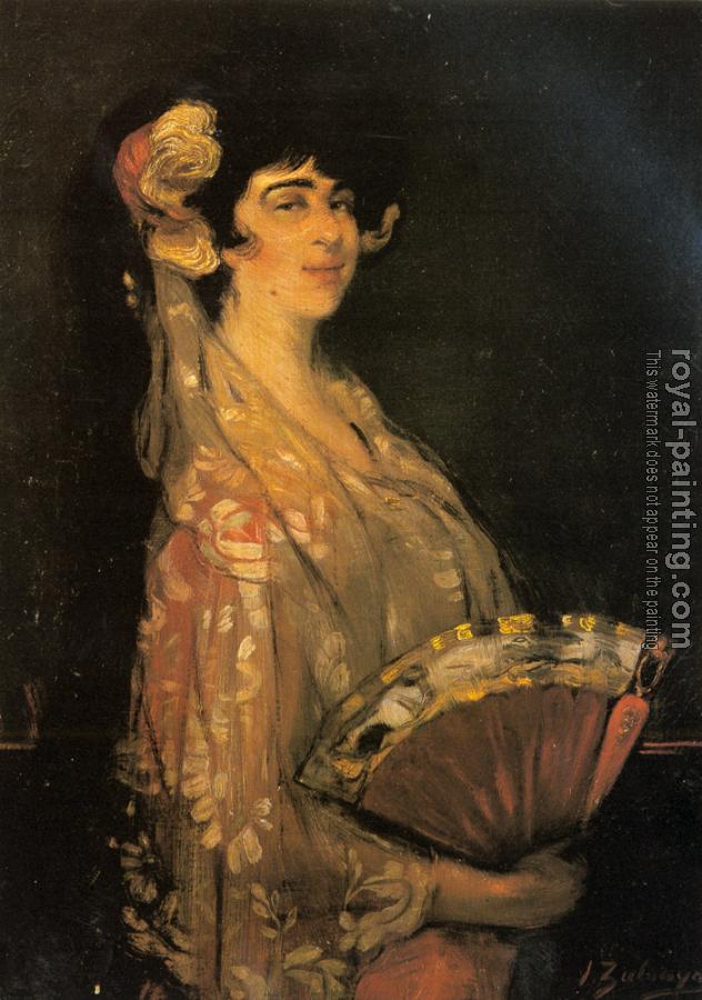 Ignacio Zuloaga Y Zabaleta : An Elegant Lady Fanning Herself